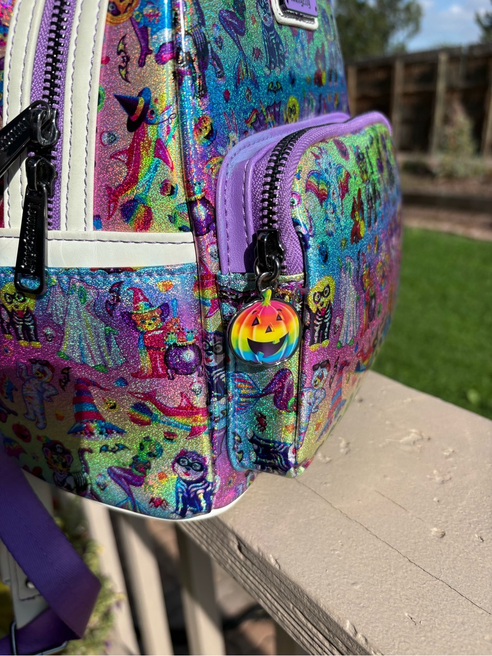 Loungefly x Lisa Frank Halloween Mini Backpack - Glow in the Dark - Picture 4 of 13